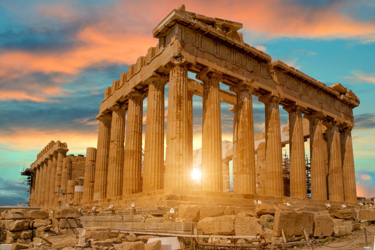 Parthenon,Athens,Greece,Sunset,Colors,For,Background
